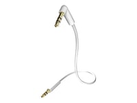 In-Akustik Star Jack 90° Mp3 Audio Cable - Ljudkabel - Mini-Phone Stereo 3.5 Mm Hane Till Mini-Phone Stereo 3.5 Mm Hane - 75 Cm - Dubbelt Skärmad - Vit - 90° Kontakt