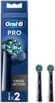 ⭐️✅ORAL-B CROSS ACTION BLACK ELECTRIC BRUSH HEADS, PACK OF 2 ONLY GENUINE✅⭐️