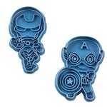 Cuticuter Iron Man et Captain America Chibi Cutters Cookies, bleu.