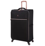 IT Luggage Black & Rose Gold Divinity Soft Shell Suitcase