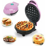 Ccykxa - Rose)Mini Gaufrier Rond et pancake Waffle Maker pour Cadeaux de Noël, Fête des mères, les Anniversaires d'enfants,Fêtes de Famille