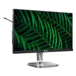 Philips 24B2G5200 - Moniteur Full HD 24 Pouces, réglable en Hauteur, Haut-parleurs, Adaptive Sync (1920x1080, 75 Hz, 1x D-Sub, 1x HDMI 1.4, 1x DisplayPort 1.2, Hub USB) foncé/Gris