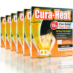 6x Cura Heat Acute Back Pain Max Size 2 Heat Patches Relief Direct to Skin