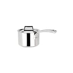 Sitram 711662 Casserole Acier Inoxydable qualité Professionnelle SAINT GERMAIN Ø16 cm / 2 L - Fabriquée en FRANCE - tous feux dont induction - Couvercle et Manche en inox