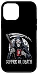 Coque pour iPhone 12 mini Café ou Faucheuse de la mort Halloween