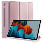 Samsung Galaxy Tab S7 Plus etc. Fodral med pennfack - Rose Gold