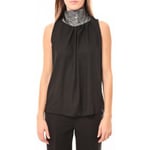 Blouses Tcqb  Top Paillettes Argentées 114-70 Noir