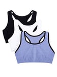 Fruit of the Loom Women's Built Up Tank Style Sports Bra, Blue Gem Heather with Black/White/Grey, 38