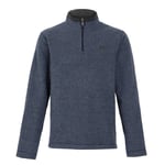 Weird Fish Mens Newark Grid Eco Friendly Quarter Zip Fleece Top (Navy) - Size Large