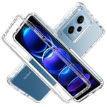 Coque pour Xiaomi Poco X5 / Redmi Note 12 5G, Housse Anti-rayures avec Protection d'écran Intégré, 2in1 Hybride Classic Double Couche [360°] Full Body Anti-Choc Protecteur Mince Etui, [Transparente]