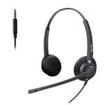 Cleyver - Micro Casque Filaire Jack 3,5 mm, Ultra Leger, Stereo, Micro antibruit, Softphone, Noir - ODHC65J