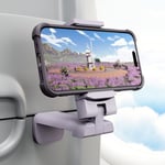 Airplane Phone Holder - Klearlook 4 in 1 Adjustable Phone Stand for Travel,360 Rotation Handsfree Viewing Flight Phone Holder,Foldable Travel Essentials,Accessory for Flying/Travel/Home/Office-Purple