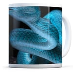 Blue Viper Snake - Drinks Mug Cup Kitchen Birthday Office Fun Gift #15532