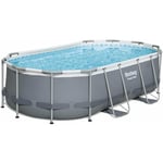 Kit piscine complet Bestway Spinelle grise – piscine ovale tubulaire pompe de filtration et kit de réparation inclus 4x2 m