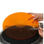 M MSDEE Turntable Slipmat for Vinyl LP Record Player, Improve Bass and Sound Quality, Anti Vibration Platter Mat for All Vinyl LP’s (Orange_lite)