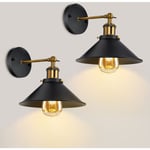 COMELY 2 Packs de Lampes Murales Industrielles, Appliques Murales Vintage avec Rotation à 180°, Luminaire en Métal E27, pour Chambre Cuisine