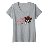 Womens Sonic the Hedgehog, Fearless: Year of Shadow - Coffee & Food V-Neck T-Shirt