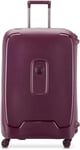 DELSEY PARIS - Moncey - Large Rigid Suitcase Recycled and Recyclable Material - 76 x 52 x 30 cm - 97 litres - L - Purple, Purple, L, Hardcase