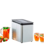 Neo 1.7L Automatic Electric Portable Home Kitchen Ice Cube Dispenser Maker Machine Counter Top Cocktails Drink Crusher Cold Freeze (Chrome)