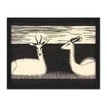 Artery8 Samuel Jessurun De Mesquita Two Gazelles Artwork Framed Wall Art Print 18X24 Inch