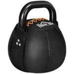 Kettlebell 8 Kg Kettlebell Med Stålhandtag För Styrketräning, Styrketräning, Uthållighet, Golvvänlig Kappa I Konstläder, Svart