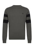 Tipped Sleeve Jumper Green Fred Perry