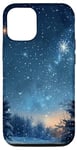 iPhone 15 Pro Stars Midnight Winter Snow Stars Nature Forest Case