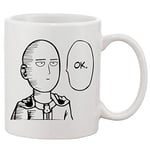 Acen "Saitama One Punch Man OK Tasse en céramique, Blanc, 11 oz