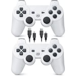 GENOSSEN 2 Manettes pour PS3, Manette Sans fil compatible pour PlayStation 3 avec Dual Joystick avec Batterie Rechargeable