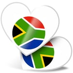 2 x Heart Stickers 7.5 cm - South Africa Pretoria Flag  #9121