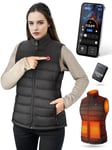 POSUGEAR Veste chauffante femme avec batterie 12V 12000mah Gilet chauffant avec Bluetooth Gilet chaud pour l'extérieur