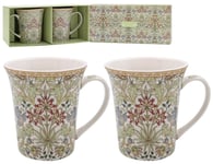 2 FINE CHINA WILLIAM MORRIS HYACINTH MUGS GIFT BOXED PRESENT MUG SET COFFEE TEA