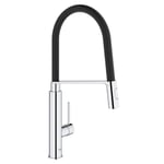 GROHE 31492000 Concetto Semi-Pro Single Handle Kitchen Faucet, Starlight Chrome