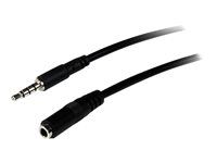 StarTech.com Câble d'extension de casque TRRS 4 positions 3,5 mm de 2 m - M/F - Rallonge pour casque micro - mini jack 4 pôles mâle pour mini jack 4 pôles femelle - 2 m - noir - pour P/N:...