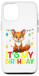 Coque pour iPhone 12/12 Pro It's my birthday a fox stamping party for girls