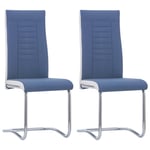 vidaXL spisebordsstole med cantilever 2 stk. stof blå