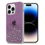 Coque pour Apple iPhone 14 PRO MAX en Violet avec Paillettes Housse de protection Étui en silicone TPU flexible avec paillettes scintillantes - Neuf