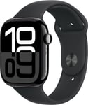 Apple Watch Series 10 GPS 46mm / Jet Black Aluminium Case / Black Sport Band - M/L (Fyndvara - Klass 1)