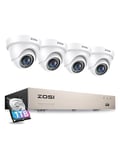 ZOSI H.265+ Kit Caméra de Surveillance avec 8CH H.265+ 5MP Lite DVR et Disque Dur de 1 to Vision Nocturne 20 m, Détection de Mouvement et Alerte Instantanée, App Gratuite Accès à Distance