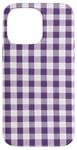 iPhone 14 Pro Max Purple White Checkered Plaid Flannel Gingham Pattern Checker Case