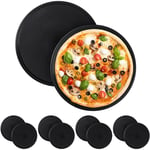 Plaque à pizzas, Lot de 10, Plat à four, Acier au carbone, Moule, Plateau, Antiadhésive, Ronde, ∅ 32 cm, Gris