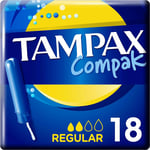 Tampax Compak Regular Absorbency Light to Moderate Flow 18 Tampons & Applicator