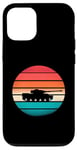 Coque pour iPhone 12/12 Pro Silhouette de réservoir de coucher de soleil vintage