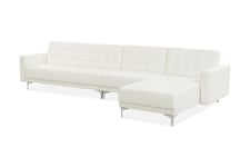 Hörnbäddsoffa Westerleigh Large Vänster Konstläder - Vit Bäddsoffa divan