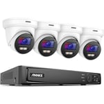 Annke - NightChromaTM NAK200 - Système de vidéosurveillance filaire 1080p 16 canaux avec 8 caméras tourelle, vision nocturne couleur Acme, super