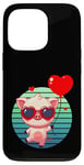 Coque pour iPhone 13 Pro Saint Valentin Porcinet Cœur Amoureux Amour Ballon Mignon