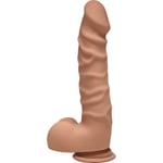 The d by doc johnson dual density dildo ragind avec ballees 7.5 caramel  Dildos