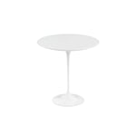 Knoll - Saarinen Low Round Table For Outdoor, Vitt underrede, Höjd 51 cm, Ø 51 cm - Soffbord utomhus - Eero Saarinen - Vit - Metall/Plast