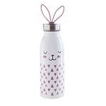 Aladdin Zoo Thermavac Stainless Steel Childrens Water Bottle 0.43L Bunny – Keeps Cold for 7 Hours - Soft Silicone Fingerloop - Kids Water Bottles for School - BPA-Free Thermos Flask - Leakproof