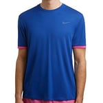 NIKE Men M Nkct Dry Top Ss Clrblk T-Shirt - Indigo Force/Active Fuchsia/Active Fuchsia/Indigo Force, XX-Large